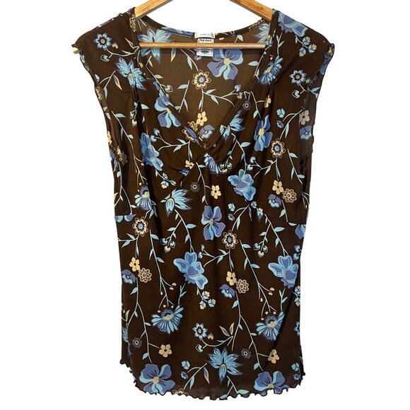 Vintage Old Navy Y2K Sheer Babydoll Top XL Brown Fairy Whimsigoth Fairycore - Picture 2 of 6